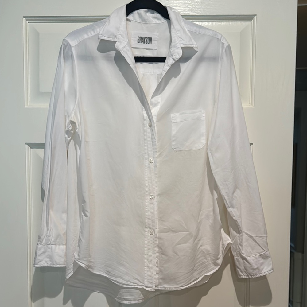 Anthropologie White Button Down Shirt Classic Cotton
